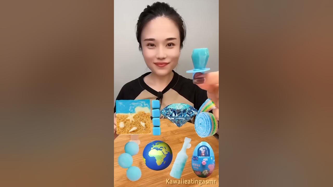 Emoji Eating Challenge ( Beach Ice creams, Diamond, Candy, Globe) | #asmr #food