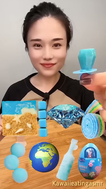 Emoji Eating Challenge ( Beach Ice creams, Diamond, Candy, Globe) | #asmr #food