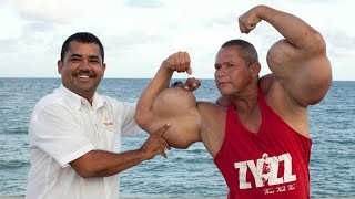 Top 5 bodybuilders in the world. Huge muscle men. Oil injection muscles (synthol).