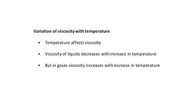 What is Variation of  Viscosity with temperature in Fluid Mechanics