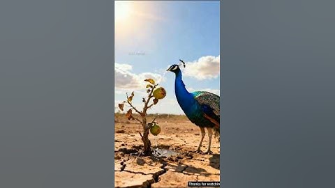 Peacock saved guava plant from drying up by watering it.😭 #ai #tree #save #peacock