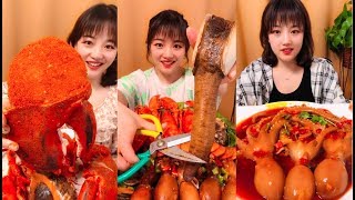 SPICY FOOD COMPILATION - ASMR eat octopus, giant shrimp [07]