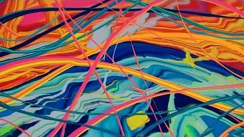 (127) ACRYLIC POURING - ARTEZA POURING KIT Review - Happy Colors - Party Time! RIBBON POUR