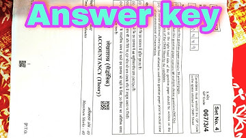 CBSE Class 12 Accountancy Answer Key | ACCOUNTANCY CLASS 12 TERM 1 ANSWER KEY (067/3/4)|
