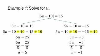 Solving an absolute value equation: Problem type 2