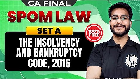 Insolvency Bankruptcy Code (IBC) | SPOM Set A Law | CA Final by Hemant Somani Sir