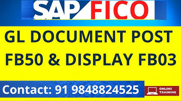 SAP  FICO -GL DOCUMENT POST  FB50 & DISPLAY  #FB03 | Document Posting # FB50