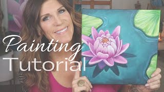 HOW TO PAINT A LOTUS FLOWER | Acrylic paint lesson for beginners | PINK LOTUS FLOWER tutorial