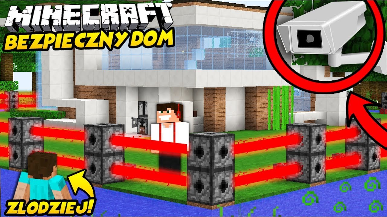 NAJBEZPIECZNIEJSZY DOM W MINECRAFT?!  MONITORING, LASERY 