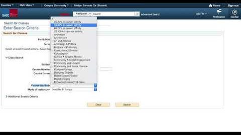 Search Classes by "Mode of Instruction" or "Course Attributes"