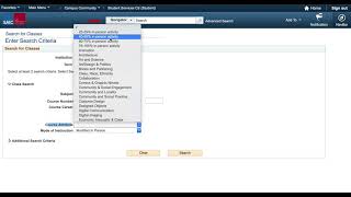 Search Classes by "Mode of Instruction" or "Course Attributes"