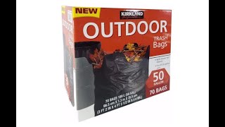 Kirkland Signature Smart Closure Outdoor Lawn 50 Gallon Trash Bags 70 Count - Overview
