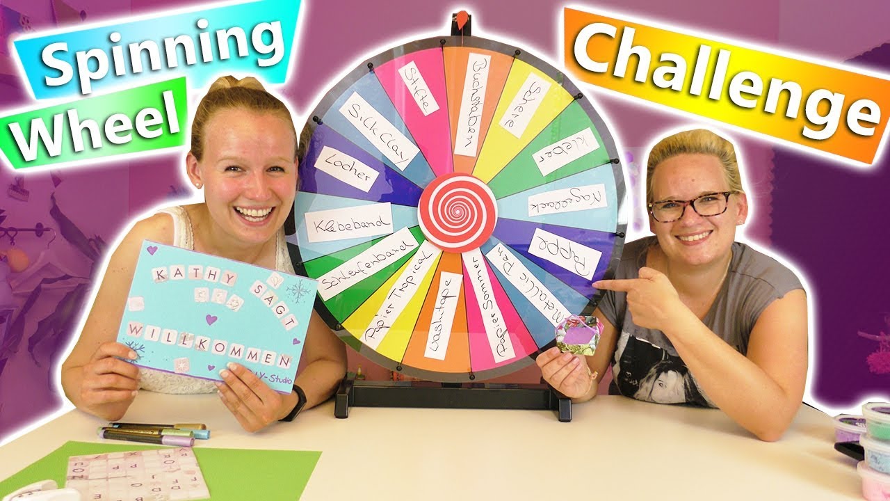 GLÜCKSRAD Challenge mit Bastel Material Haben Eva