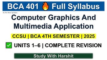 🔥 BCA 401 Full Syllabus | Units 1–6 Computer Graphics & Multimedia Application | CCSU Sem 4 2025
