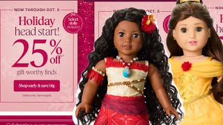 AG News: Holiday Sale at American Girl! Some 18” Dolls Included! Disney, Historical, TM Truly Me
