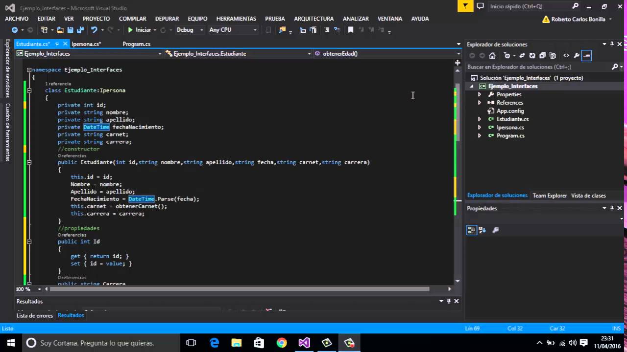 interfaces en C YouTube