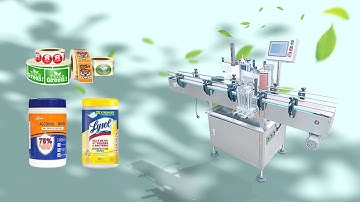 Automatic Antibacterial Alcohol Wipes Plastic Jar Sticker Labeling Machine