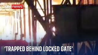 London fire: Video shows residents 'trapped behind locked gate' in burning tower block