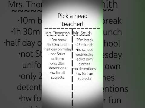 pick a head teacher!!