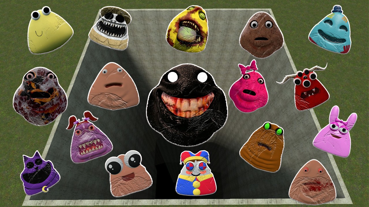 😱SPARTAN KICKING POU BOU FAMILY FROM BOU'S REVENGE Of POU and SPRUNKI POU in LAVA HOLE Garry's Mod!?