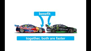 How racecars pass using aerodynamics - Supercars @ Bathurst 1000