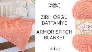 Alize Baby Best Ile Zırh Örgü Battaniye Armor Stitch Blanket Одеяло С Сетчатой Вязкой