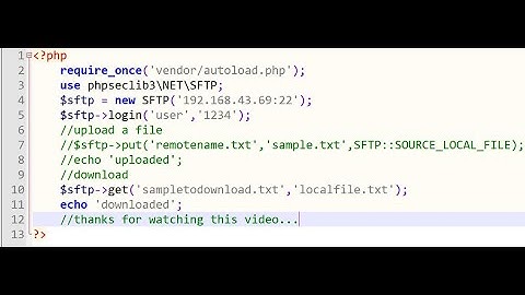 SFTP upload to and download from a remote server in PHP 7 using phpseclib (Simple Code)