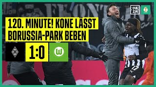 Thumbnail for Joker Kone trifft spät! Fohlen im Viertelfinale: Gladbach - VfL Wolfsburg 1:0 | DFB-Pokal | DAZN