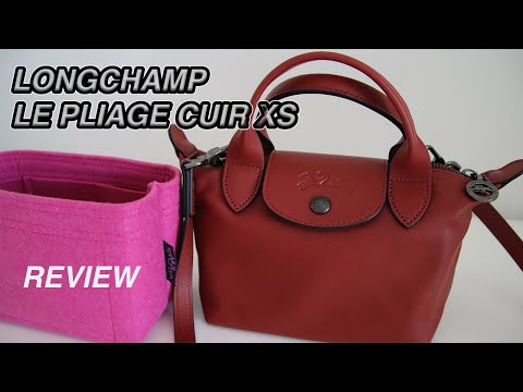 Vlog: Longchamp Le Pliage Cuir LGP XS Top Handle Bag, Denim Shirt