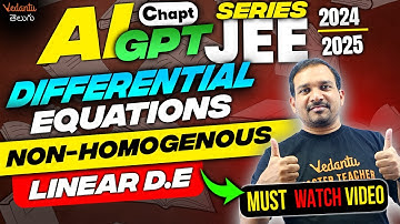 Differential Equations | Differential Equations Non Homogenous Linear DE | Kiran Sir | JEE 2024