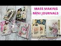 MASS MAKING MINI JOURNALS FROM SCRAPS ~ MATERIAL AND PAPER