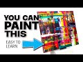 How to paint a SIMPLE abstract: a step-by-step guide!