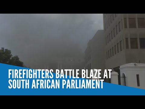 Firefighters battle blaze at South  African parliament