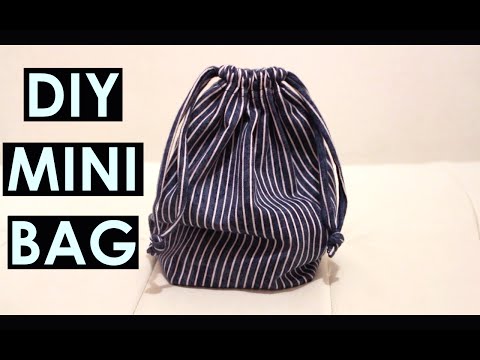DIY mini drawstring bag from OLD PANTS