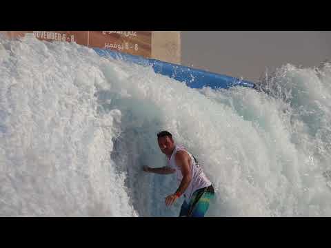 Worlds Best FlowRider Flow Barrel Championships at Yas Waterworld Abu Dhabi Dubai UAE Greg vs Max