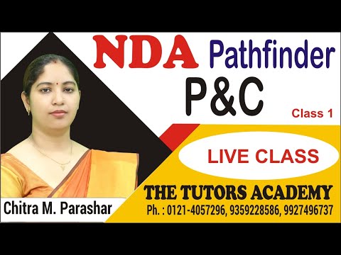 P & C 1 | CRASH COURSE NDA | Pathfinder Math | Chitra M.Parashar | THE TUTORS Academy