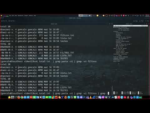 Linux Terminal 3 - Filtrar/Manipular textos, Regular Expressions, Patches, vigiar alterações, etc...