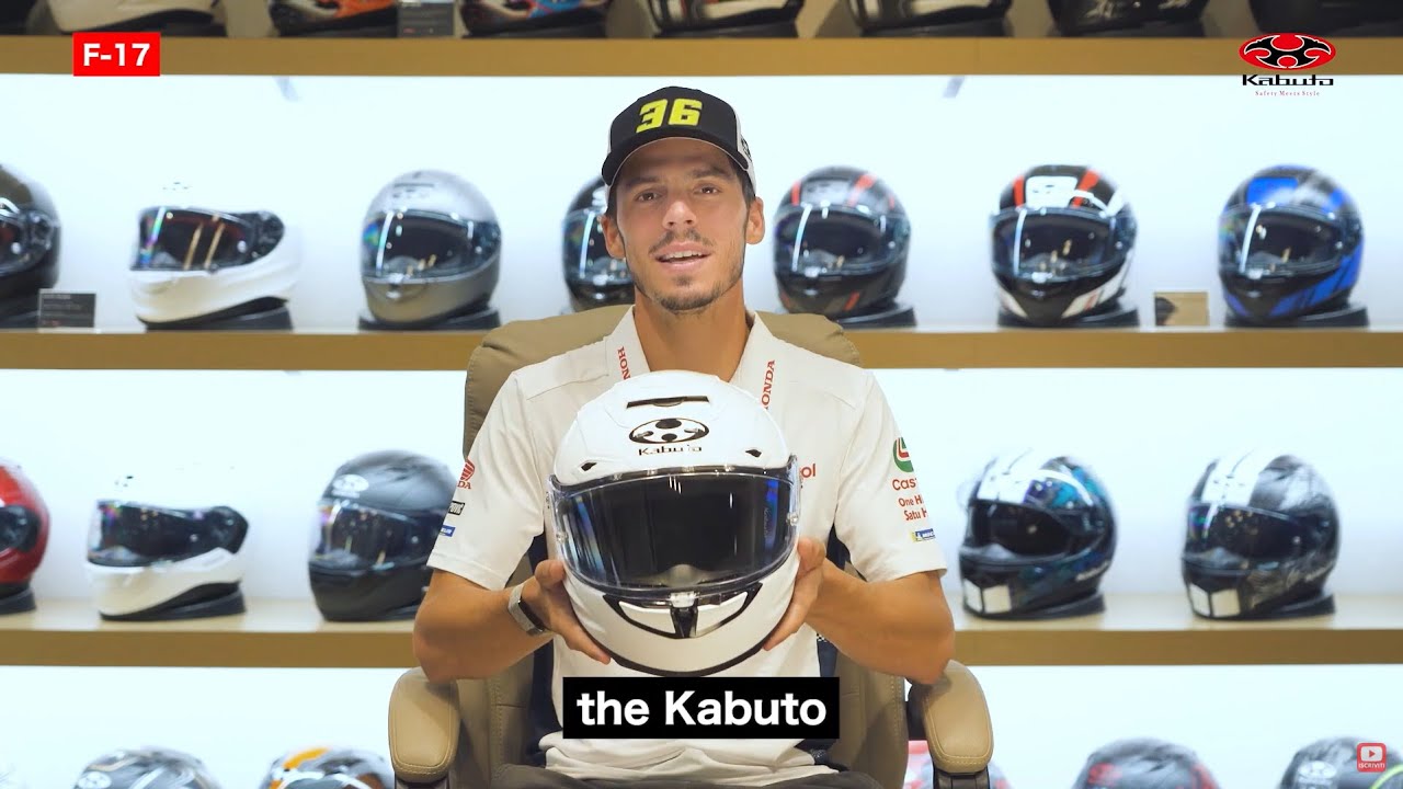 Joan Mir presents the new Kabuto F-17 GP Mips full-face helmet