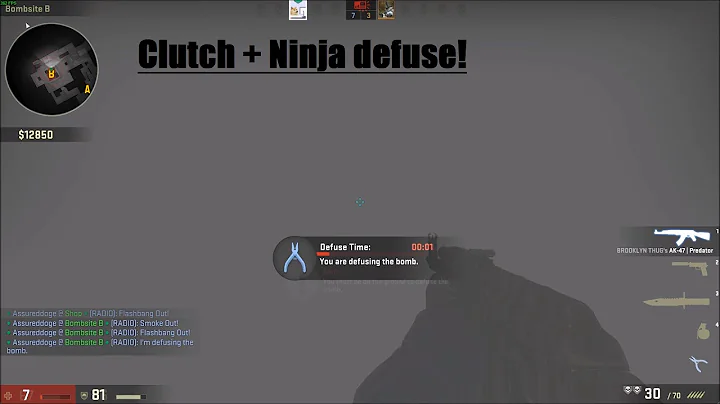 CS:GO: Clutch, + funny ninja defuse next round!