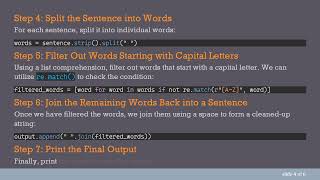 How to Remove Words Starting with Capital Letters in Python Using re.sub Profile