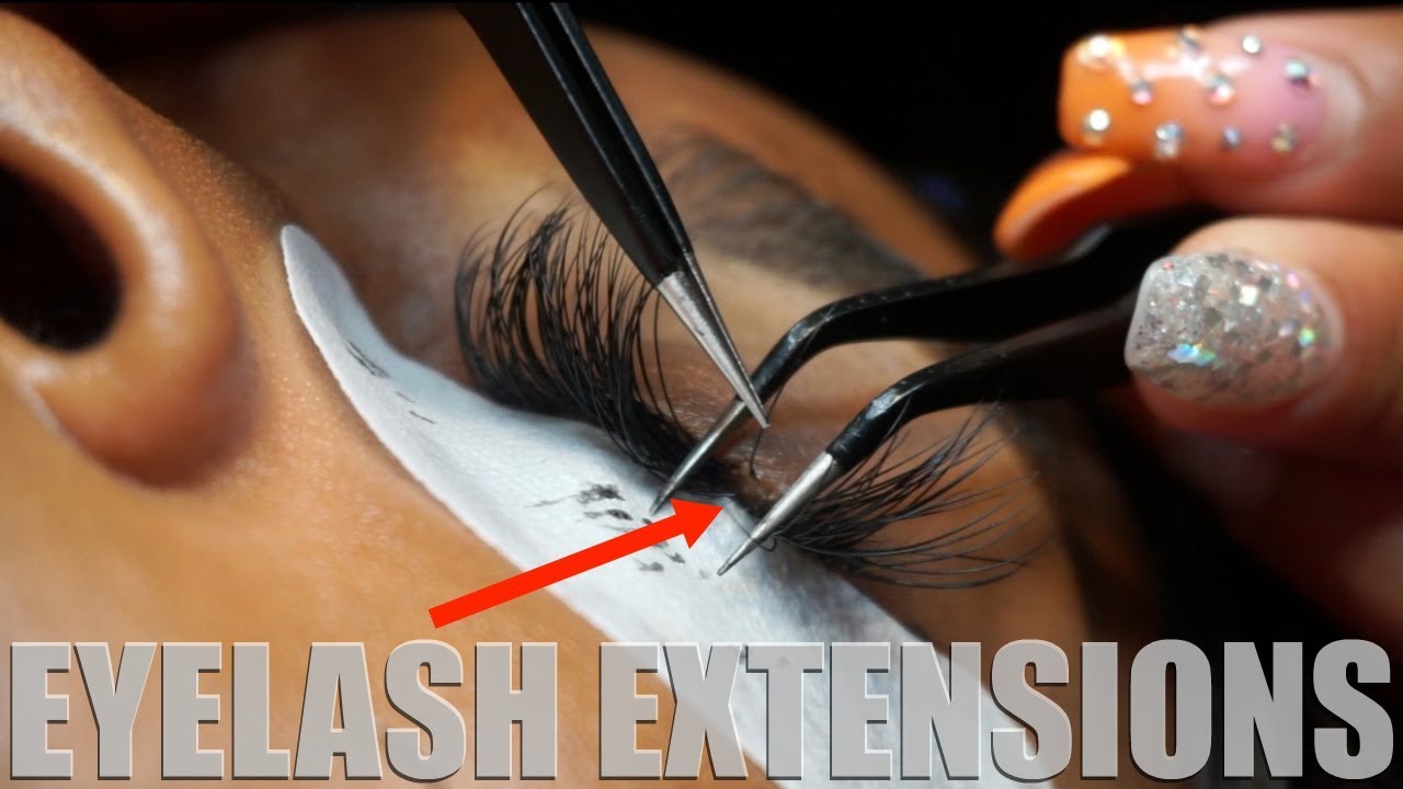 I tried EYELASH EXTENSIONS for the FIRST TIME! Process, After Care + First Fill
