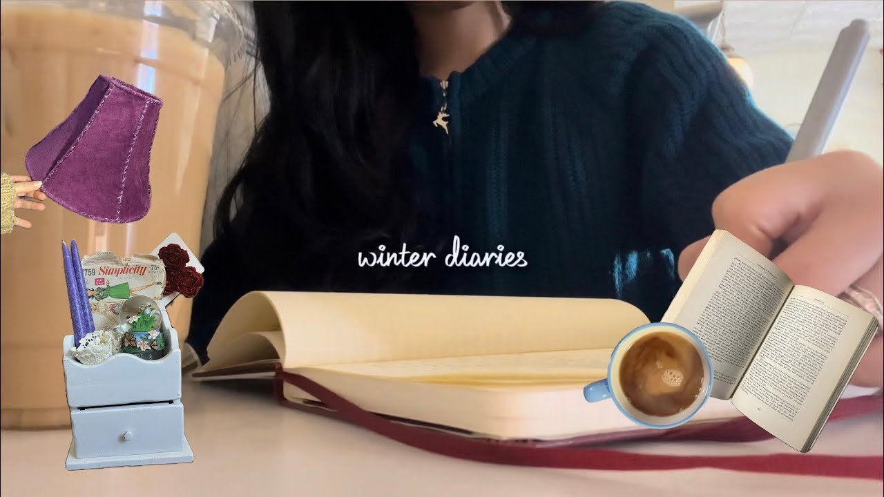 romantic winter days ☕️ crafting, thrifting, books, journaling