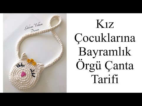 ❣️Kız Çocukları👧 İçin Bayramlık 🍬Figürlü 😻Örgü Çanta Tarifi