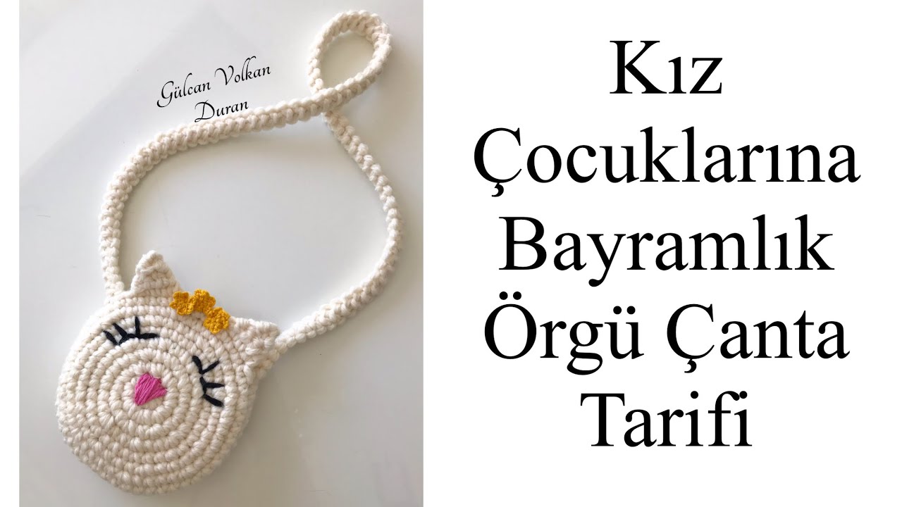 ❣️Kız Çocukları👧 İçin Bayramlık 🍬Figürlü 😻Örgü Çanta Tarifi