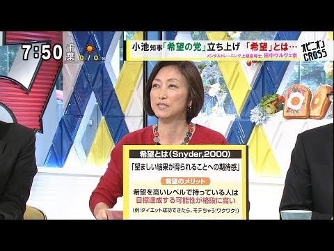 田中ウルヴェ京「希望の党発足 希望の心理的意味」 希望とは [モーニングCROSS] @cut-cross