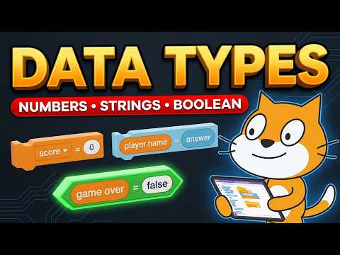 #2 - Scratch Coding: Mastering Data Types (Numbers, Strings, Boolean) + Challenge! #scratch