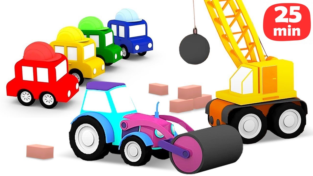 Daioller Camion Transport Avec 4 Voitures à Tirer, Son & Lumière – Jouet Construction Inertie Dès 1 An