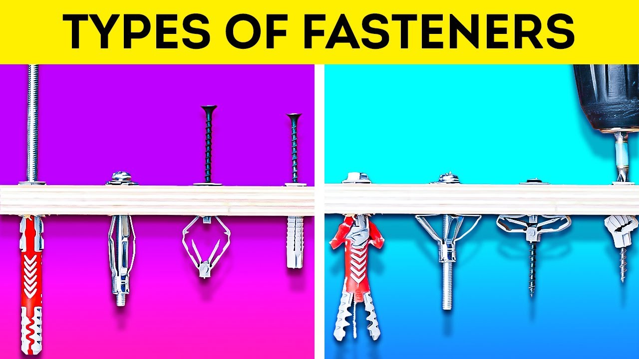 TYPES OF FASTENERS || Amazing ideas to fix different materials: metal, wood, plastic, cement