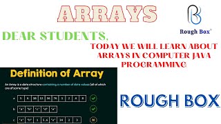 Free | ARRAYS | ICSE/IB/CBSE/IGCSE Class 10 COMPUTER| PRAKASH PITRODA SIR | Rough Box Class