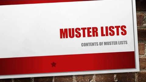 Muster Lists - Purpose and Contents of a Muster List and Emergency Card